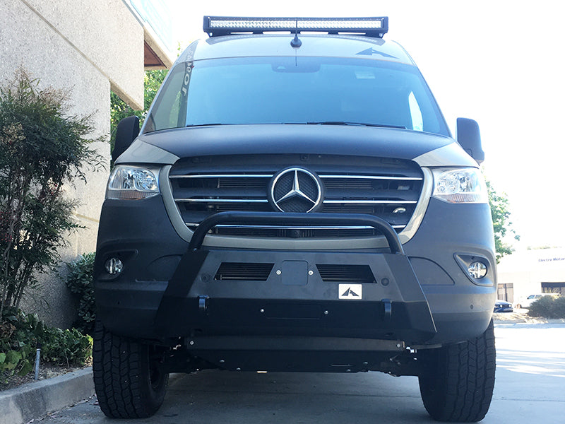Aluminess 2020+ Mercedes Sprinter Baja Front Winch Bumper with Receiver Hitch
