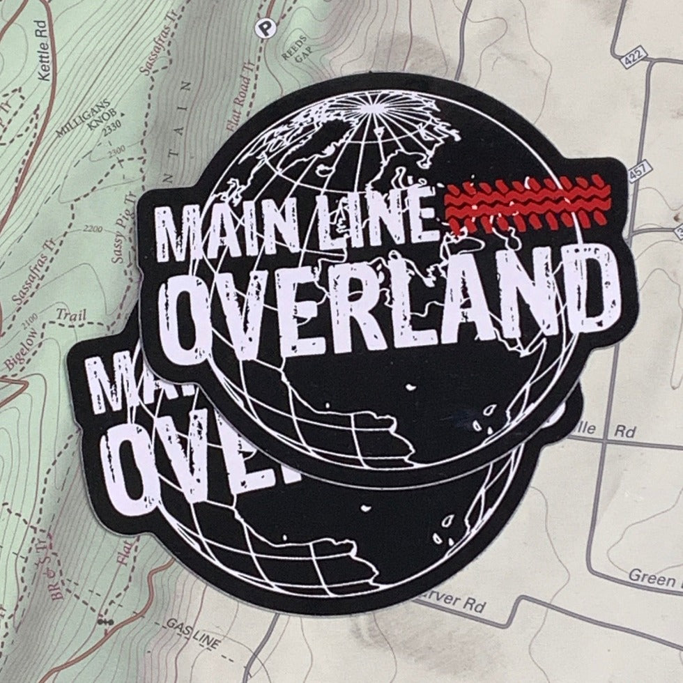 Main Line Overland Coozie and Sticker