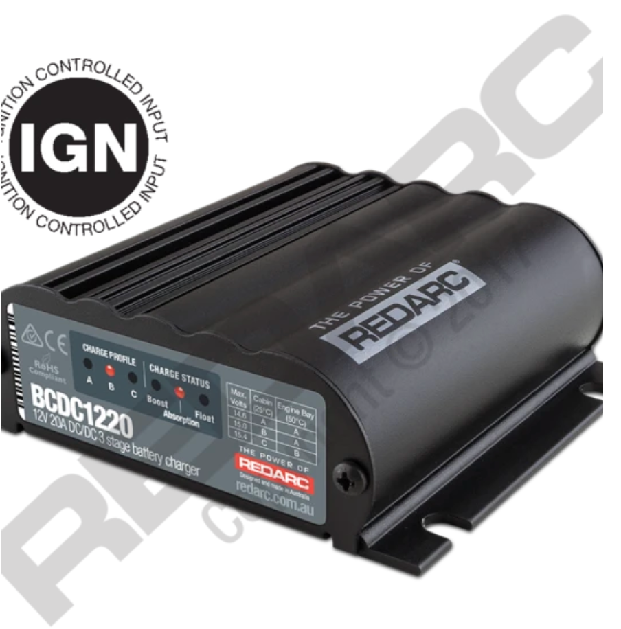 REDARC- 20A In-Vehicle DC Battery Charger (Ignition Control)